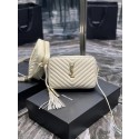 Best Replica Yves Saint Laurent LOU CAMERA BAG IN QUILTED LEATHER 81000 BEIGE Tl14593zU69