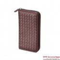 Bottega Veneta 114076 V001N 2201 Intrecciato Nappa Zip Around Wallet Maroon Tl17432bT70