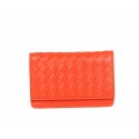 Bottega Veneta Intrecciato Nappa Card Case 5810 Orange Tl17325UM91