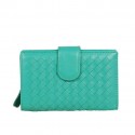 Bottega Veneta Intrecciato Nappa Flap French Wallet BV2155 Green Tl17304oK58