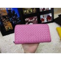 Bottega Veneta Intrecciato Nappa Zip Around Wallet BV5808 Pink Tl17251DO87