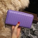 Bottega Veneta Intrecciato Nappa Zip Around Wallets 114073 Lavender Tl17260oJ62