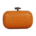 Bottega Veneta Intrecciato Sheepskin Impero Ayers Knot Clutch 11308 Orange Tl17204hk64