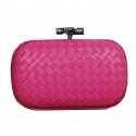 Bottega Veneta Intrecciato Sheepskin Impero Ayers Knot Clutch 11308 Rose Tl17201NP24