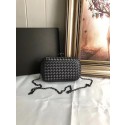 BOTTEGA VENETA Knot snakeskin-trimmed satin clutch 62548 dark grey Tl17129DI37