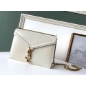 Designer Replica SAINT LAURENT Cassandra leather shoulder bag 532750 white Tl14927CF36