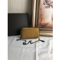 Fake BOTTEGA VENETA Knot snakeskin-trimmed satin clutch 62548 Bronze Tl17135tu77