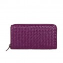 Fake Cheap Bottega Veneta Intrecciato Nappa Zip Around Wallet BV20017 Purple Tl17295Kt89