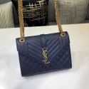 Fake SAINT LAURENT Medium satchel 487206 dark blue Tl14945tu77