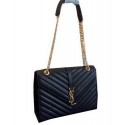 Fake YSL Classic Monogramme Flap Bag Cannage Pattern 311224 Black Tl15347Qv16