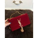 Fake YSL Monogramme Cross-body Shoulder Bag Suede Leather 311218 Red Tl15349yQ90