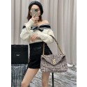 Fake Yves Saint Laurent PUFFER BAG IN CHECKED TWEED AND LAMBSKIN 172682 BEIGE Tl14616pE71