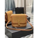 Fake Yves Saint Laurent SOLFERINO MEDIUM SATCHEL IN LEATHER AND A BRAIDED SUEDE PRINT 02525 LIGHT BROWN Tl14571EQ38