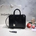 High Quality Imitation SAINT LAURENT Crocodile-Embossed Leather Organ Bag 392035 Black Tl14931wn47