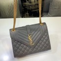 High Quality Replica SAINT LAURENT Medium satchel 487206 grey Tl14949aR54