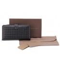 Imitation Bottega Veneta Edoardo Ebano Zip Around Wallet BV2016 Black Tl17290zn33