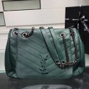 Imitation High Quality SAINT LAURENT Medium Nolita leather shoulder bag 61877 green Tl14928Bo39
