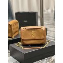 Imitation Yves Saint Laurent SMALL NIKI SMALL IN CRINKLED VINTAGE SUEDE Y653151 BROWN Tl14607Dl40