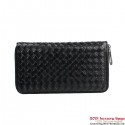 Knockoff Bottega Veneta BV5012 Intrecciato Nappa Zip Around Wallet Black Tl17383JF45