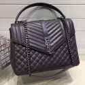 Knockoff YSL Classic Monogramme Flap Bag Calfskin Leather Y33569 black Tl15216NL80