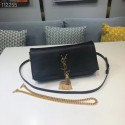 Knockoff Yves Saint Laurent Calfskin Leather Shoulder Bag 604276 black Tl14828JF45