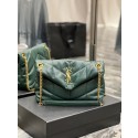 Knockoff Yves Saint Laurent PUFFER SMALL CHAIN BAG IN QUILTED LAMBSKIN 5774761 blackish green Tl14438WW40