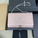 Luxury YSL KATE MEDIUM WITH TASSEL IN CROCODILE-EMBOSSED SHINY LEATHER B377829 pink Tl14542QT69