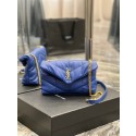 Quality Yves Saint Laurent PUFFER SMALL CHAIN BAG IN QUILTED LAMBSKIN 620333 blue Tl14435Vu63