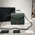 Replica Cheap Yves Saint Laurent CASSANDRA TOP HANDLE MEDIUM BAG IN GRAIN DE POUDRE EMBOSSED LEATHER Y578000 Green Tl14871QC68