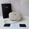 Replica Fashion SAINT LAURENT VICTOIRE CAMERA BAG IN QUILTED LAMBSKIN 6489901 BLANC VINTAGE Tl14708HM85