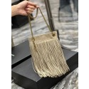 Replica SAINT LAURENT SMALL CHAIN BAG IN LIGHT SUEDE WITH FRINGES 683378 GRAY Tl14352AP18