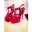 Replica Yves Saint Laurent 130mm Pump Sandals Patent YSL250LWR Red Tl15574ls37