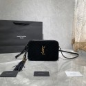 Replica Yves Saint Laurent IN SUEDE AND SMOOTH LEATHER Y520534E black Tl14766KG80