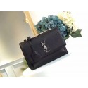 Replica Yves Saint Laurent Leather Cross-body Shoulder Bag Y8005 Black Tl15174Jw87