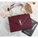 Replica Yves Saint Laurent MONOGRAMME Cannage Patterns Shoulder Bag 26588 Marroon Tl15082AP18