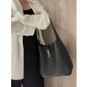 SAINT LAUREN LE 5 A 7 SOFT SMALL HOBO BAG IN SMOOTH LEATHER 713938 black Tl14363Nw52