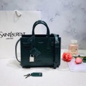 SAINT LAURENT Crocodile-Embossed Leather Organ Bag 392035 Dark Green Tl14929Xr72