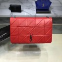 Saint Laurent Jamie Monogram Giant Full-Flap Chain Shoulder Bag NMS18 red Tl15019EB28