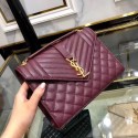 SAINT LAURENT Medium satchel 487206 Burgundy Tl14853AM45