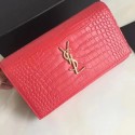 Saint Laurent mini Croco Leather Cross-body Shoulder Bag 360458 Red Tl15204Gh26