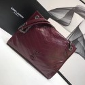 SAINT LAURENT NIKI MEDIUM SHOPPING BAG IN CRINKLED VINTAGE LEATHER 5814 Burgundy Tl14901HW50