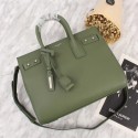 SAINT LAURENT Sac de Jour Slouch small grained leather 5711 green Tl15039tg76