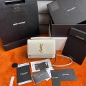 Top Yves Saint Laurent SUNSET MEDIUM CHAIN BAG IN SMOOTH LEATHER 442906 white Tl14511eo14