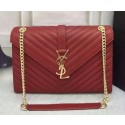 YSL Classic Monogramme Flap Bag Calfskin Leather Y26588 Burgundy Tl15276Af99