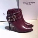 Yves Saint Laurent Ankle Boot YSL274 Burgundy Tl15573fc78