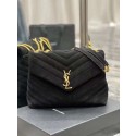 Yves Saint Laurent LOULOU large BAG IN Y-QUILTED SUEDE Y787216 black Tl14573qB82