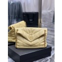 Yves Saint Laurent LOULOU PUFFER MEDIUM BAG IN QUILTED CRINKLED MATTE LEATHER Y577475 yellow Tl14443hi67