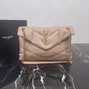 Yves Saint Laurent LOULOU PUFFER SMALL BAG IN QUILTED LAMBSKIN 577476 ANEMONE apricot Tl14682dX32