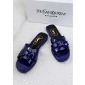 Yves Saint Laurent Patent Leather Slipper YSL287 Blue Tl15556VF54