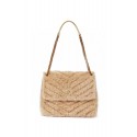 Yves Saint Laurent PUFFER BAG IN Rabbit fur Y653155 NATURAL BEIGE Tl14582EC68